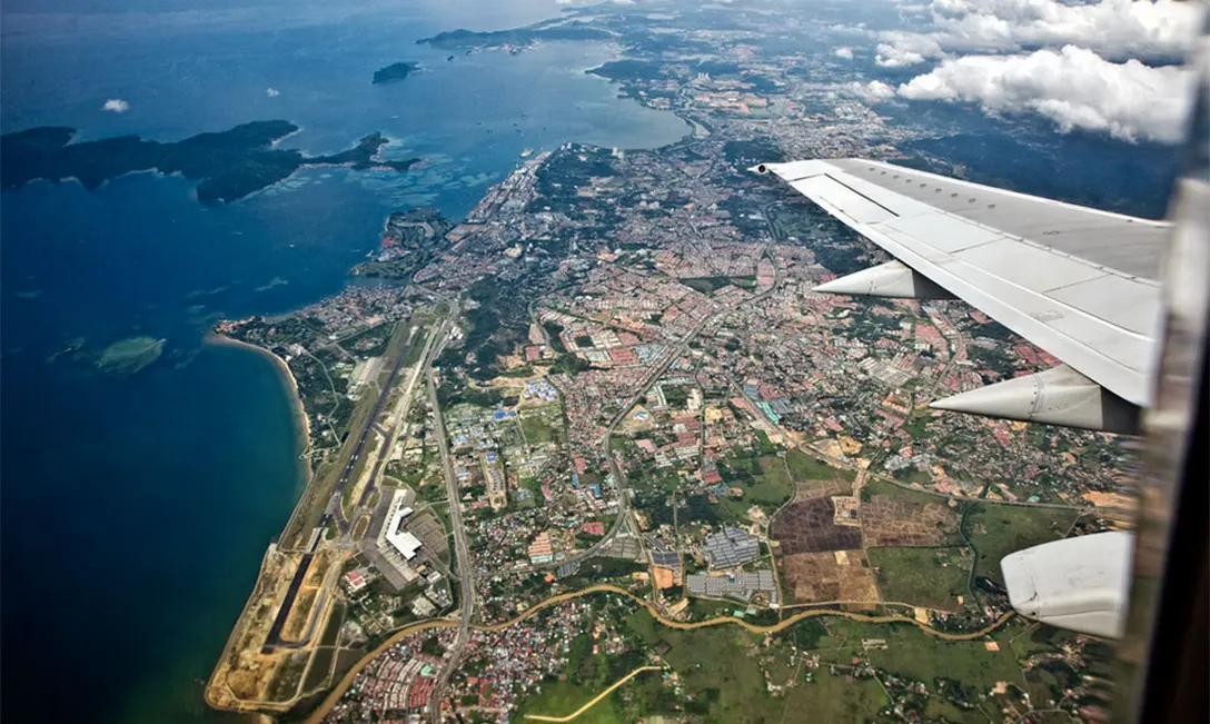 Aerial view of Kota Kinabalu International Airport