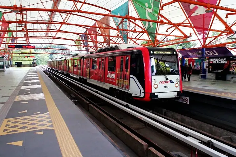The 6-car AMY train waiting at Bukit Jalil LRT station