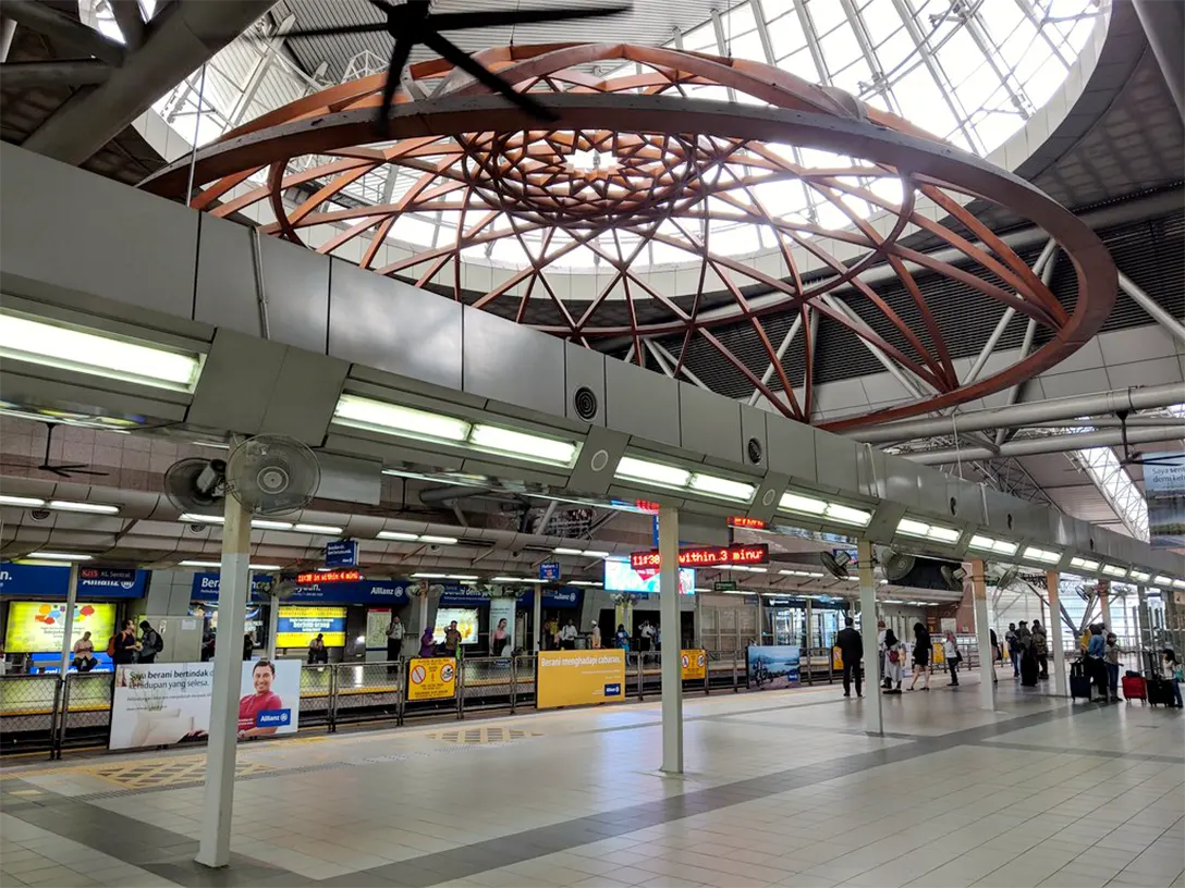 Boarding platforms at KL Sentral LRT station