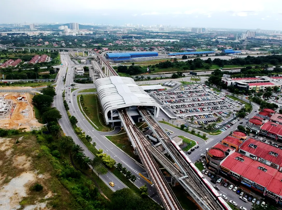 Aerial view of Putra Heights station