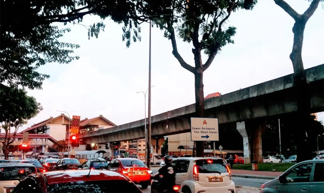 Taman Melati LRT Station from a distance