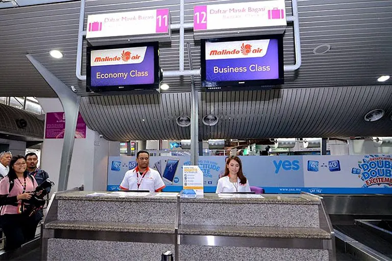 Malindo Air's check-in counters at KLIA