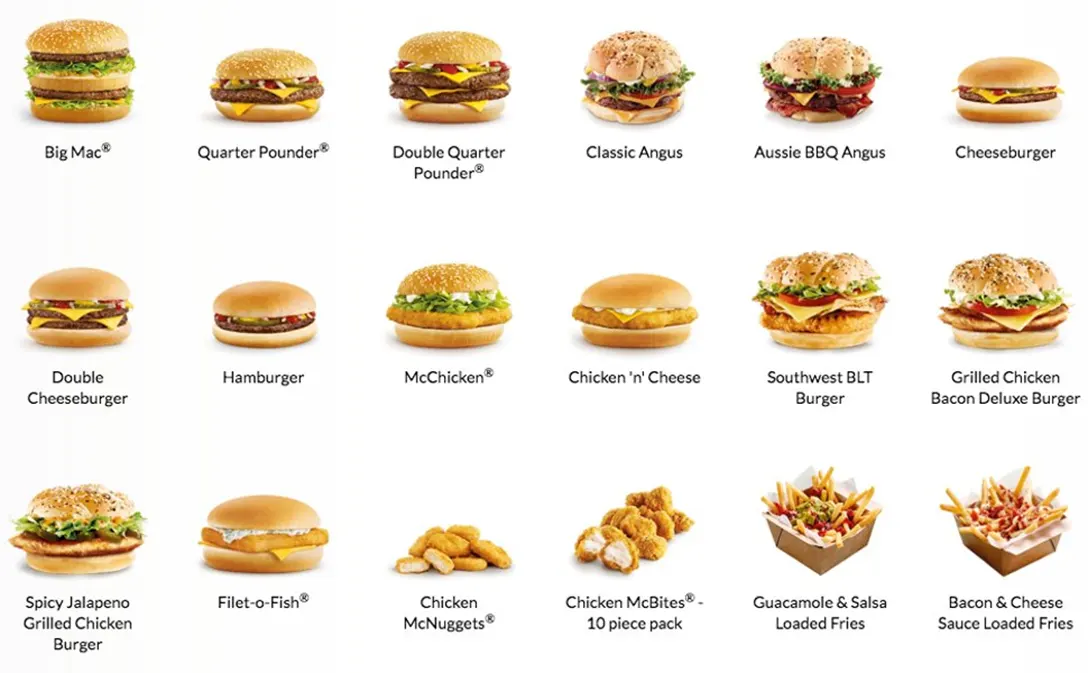 Your favorite McDonald's menu