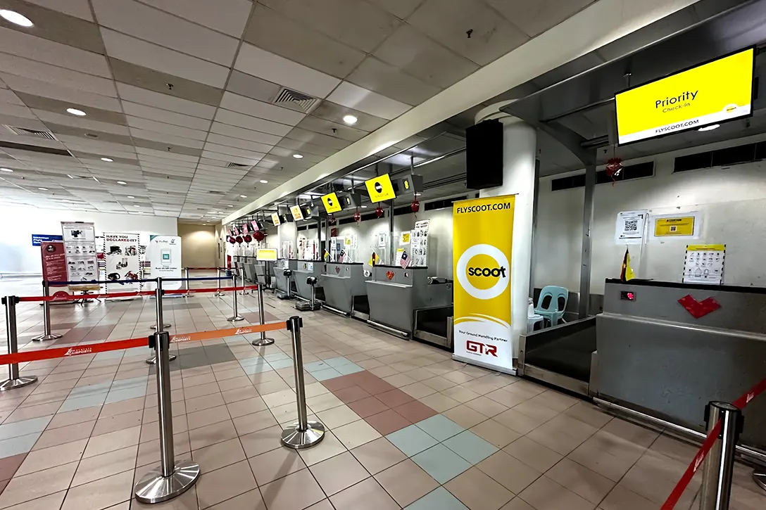Scoot counters at the airport