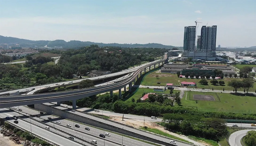 Aerial view of Kampung Selamat MRT station