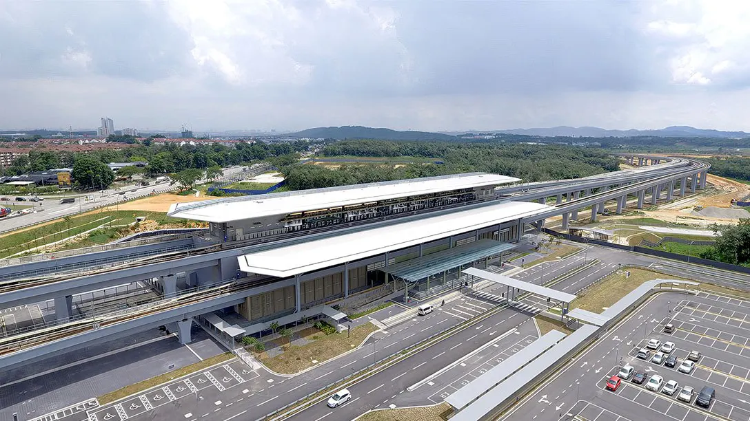 Aerial view of the Kwasa Damansara MRT station