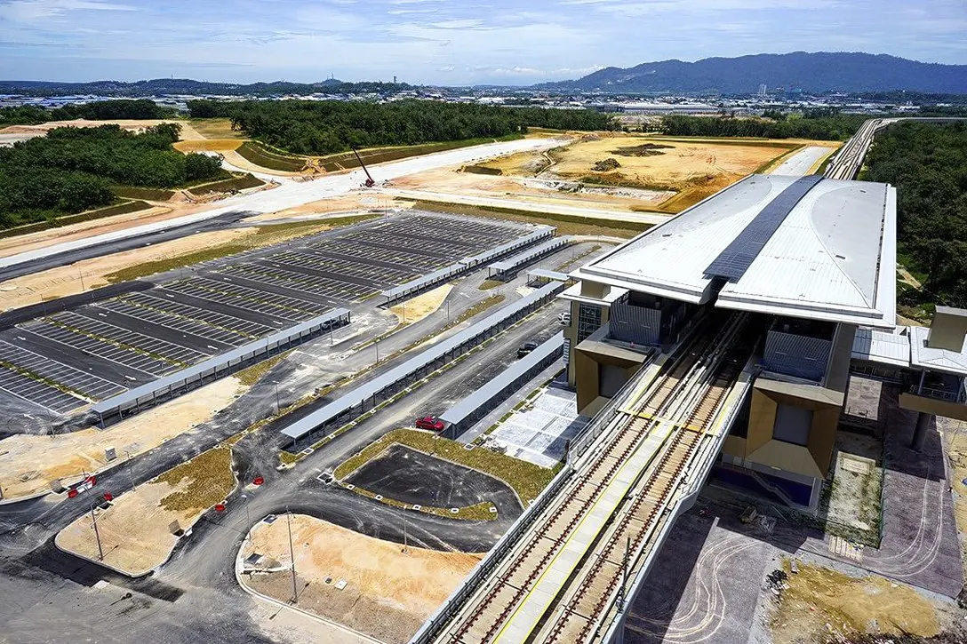 View of the park and ride facility been built next to Kwasa Sentral Station.