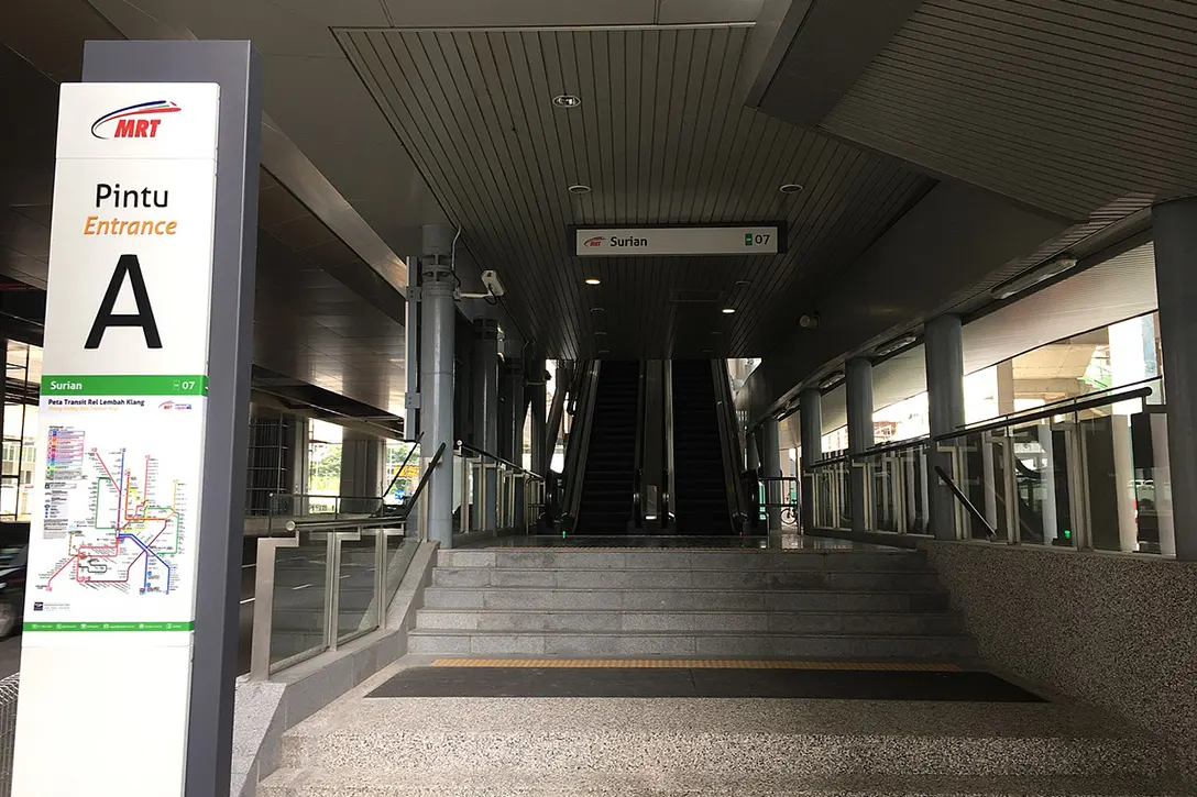 Entrance A of the Surian MRT Station on Persiaran Surian (Sungai Buloh-bound)