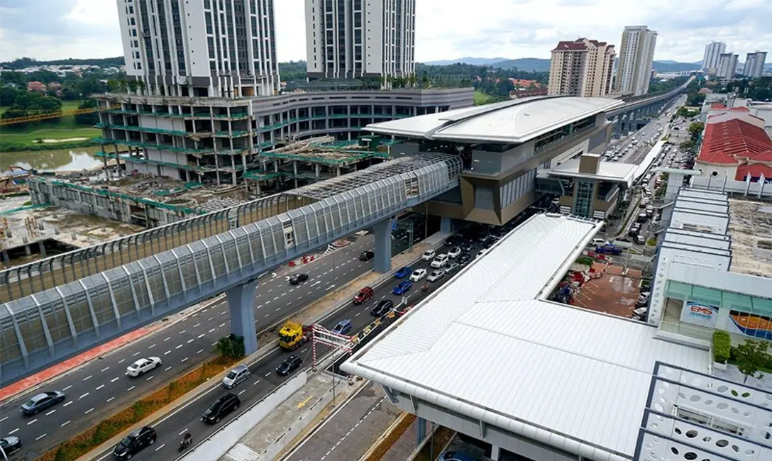 Aerial view of Surian MRT station