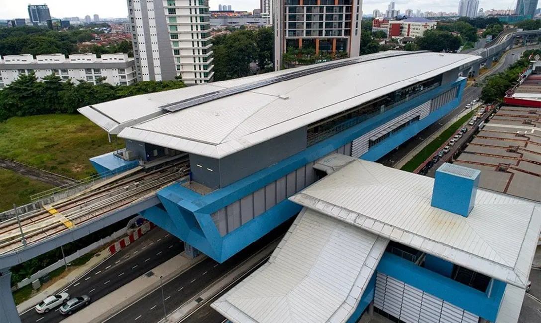 Aerial view of Taman Tun Dr Ismail MRT station