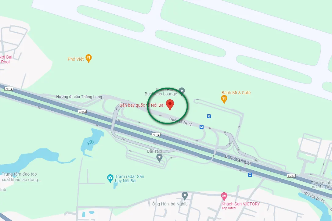 Location of Noi Bai International Airport