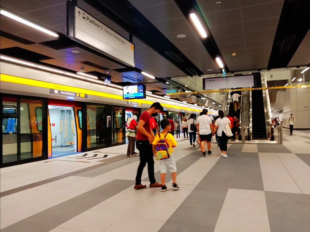 Boarding platform at Persiaran KLCC MRT station