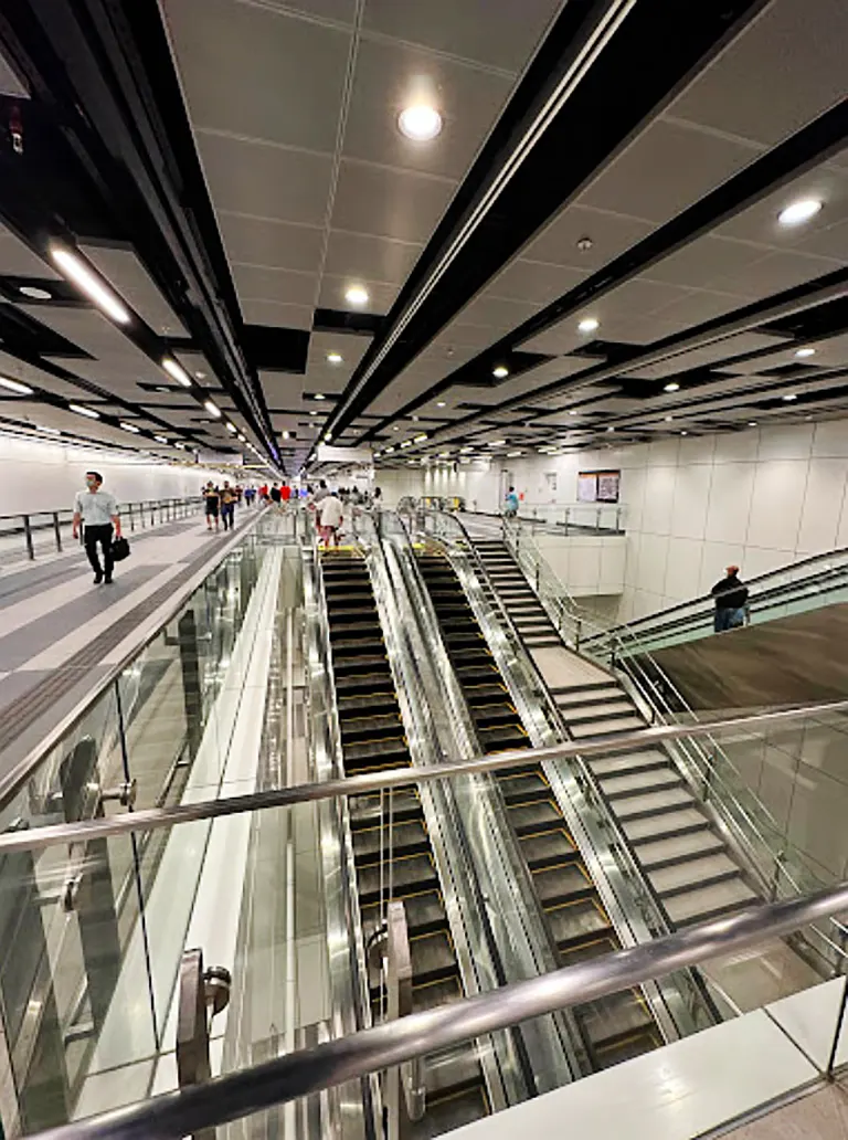 Escalators between levels, Persiaran KLCC MRT station
