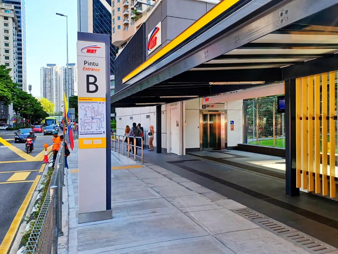 Entrance B of the Persiaran KLCC MRT station