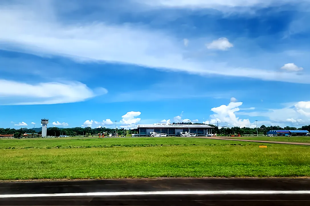 View of the Sandakan airport from a distance