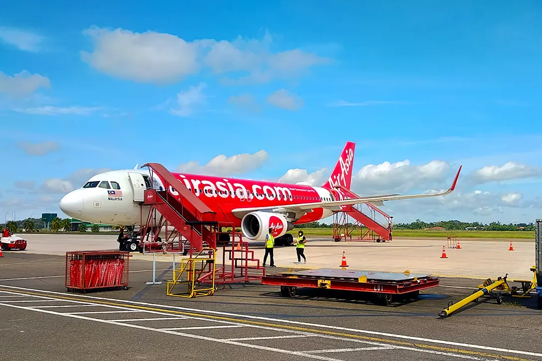 AirAsia flight at the airport