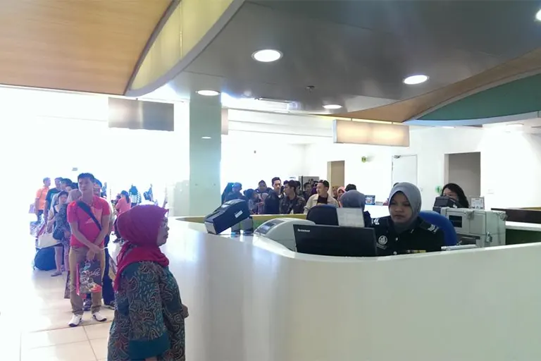 Immigration check counter