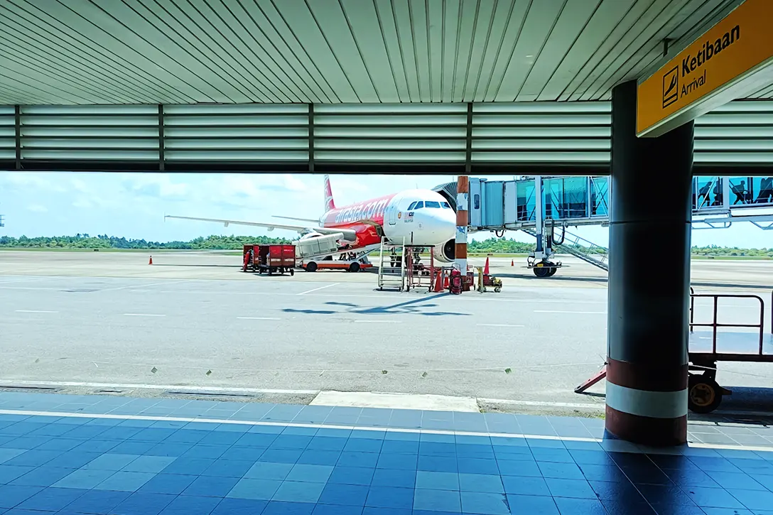 Walking to the Arrival hall at Sibu International Airport