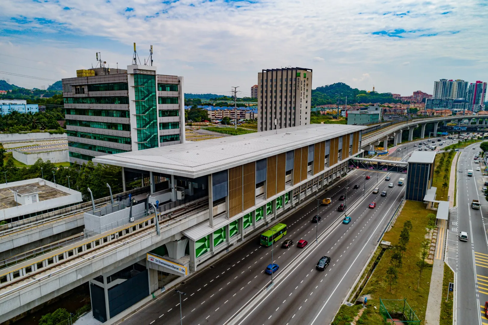 Aerial view of Sri Damansara Barat MRT station, Aug 2021