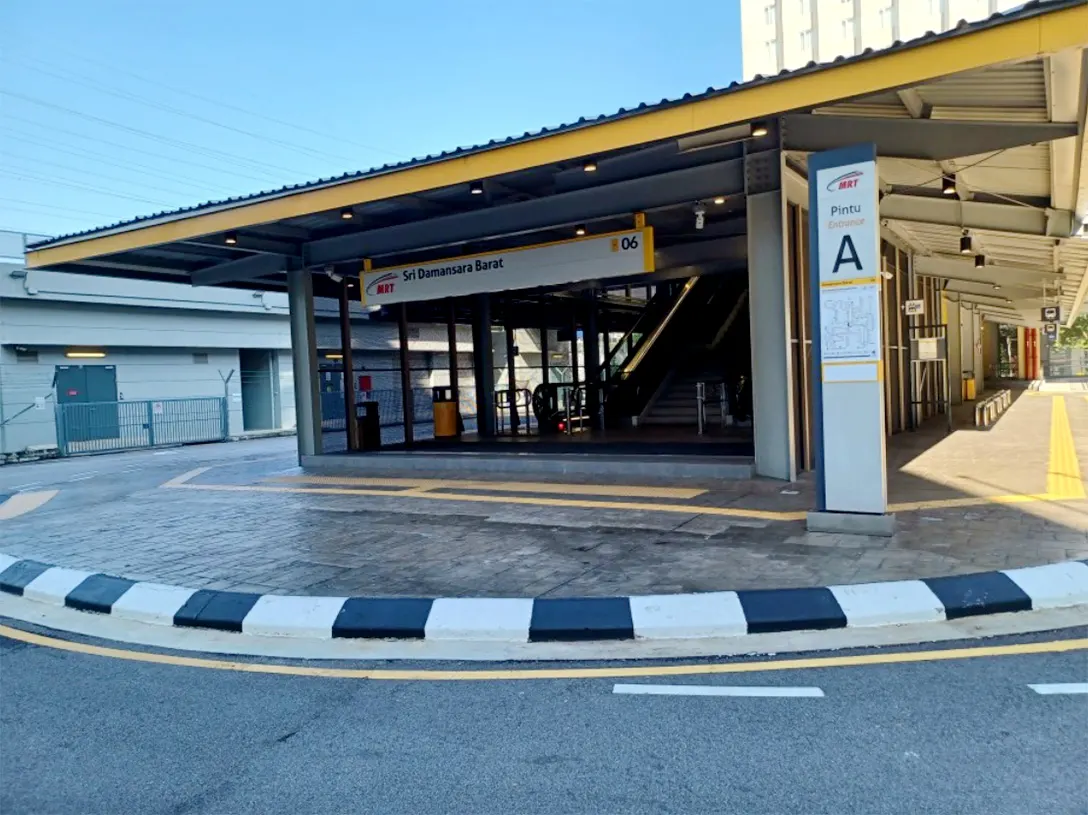Entrance A of the Sri Damansara Barat MRT station