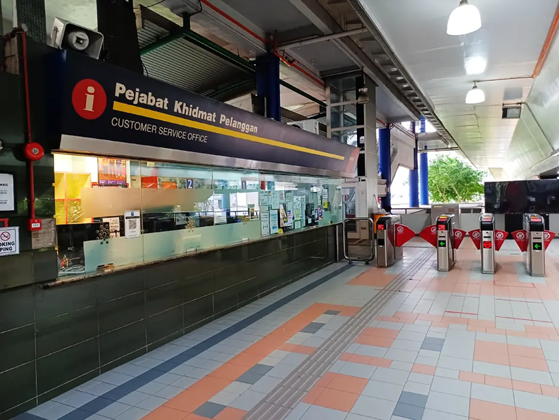 Faregates and Customer Service office at Sultan Ismail LRT station