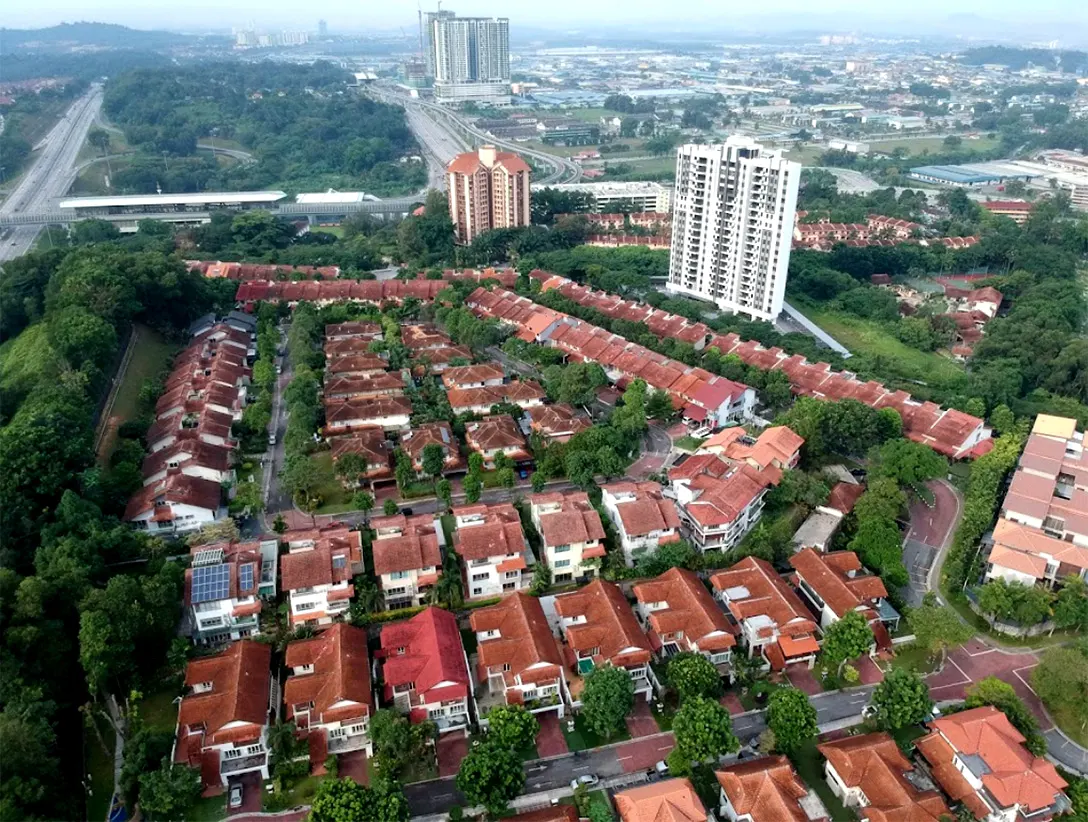 Aerial view of the Sungai Buloh station and its surrounding area