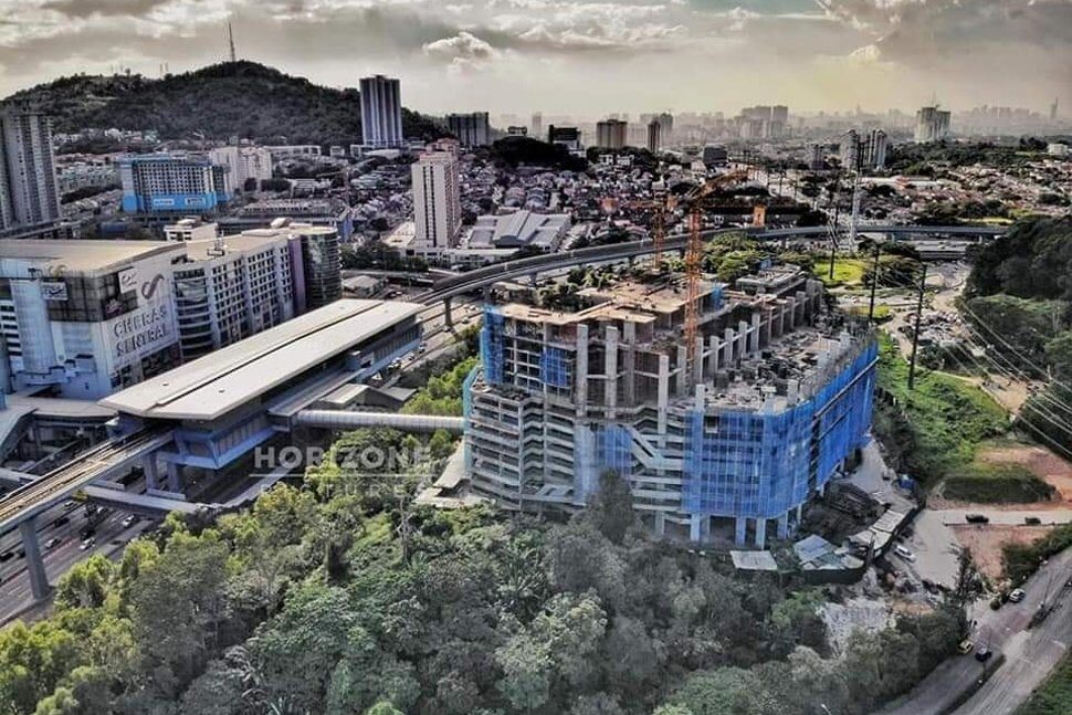 The MRT station and the nearby Aster development