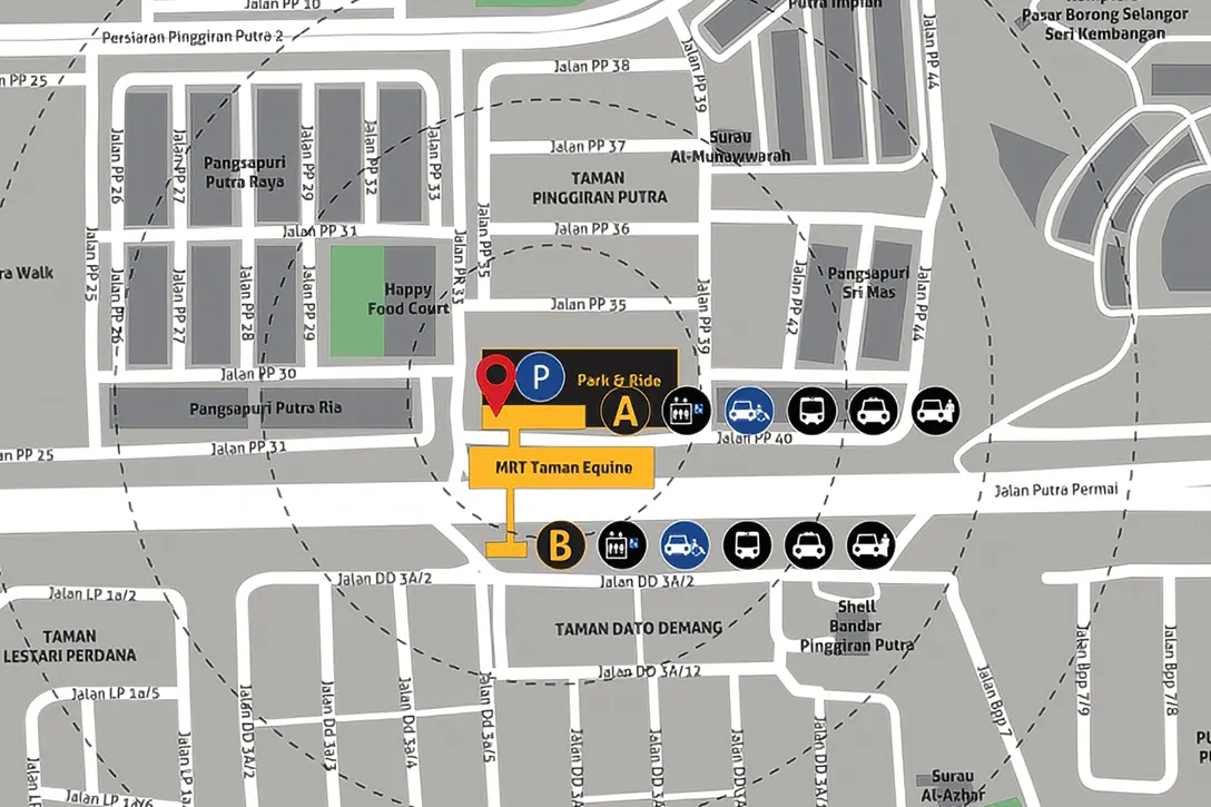 Location of Taman Equine MRT station