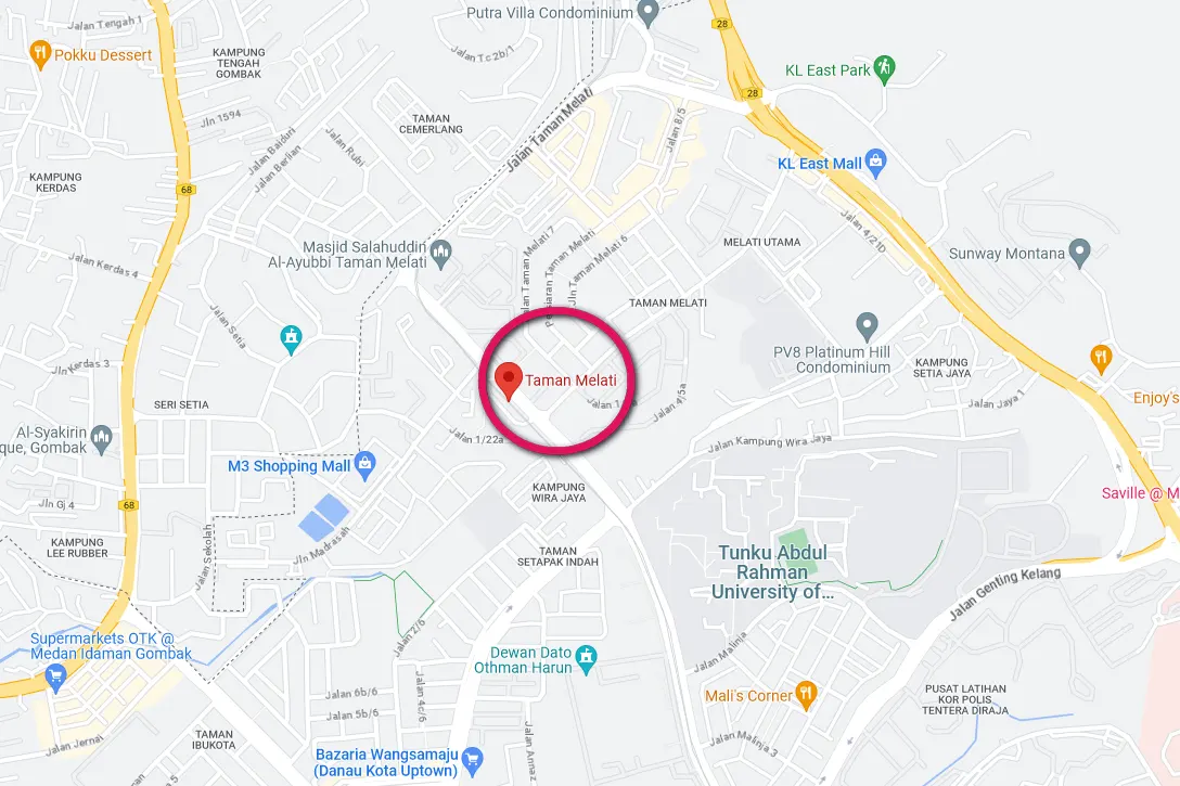 Location of Taman Melati LRT station